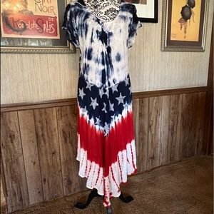 Tie-Dye Star Print Maxi Dress